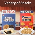 thumbnail image 2 of Duplex Sandwich Creme and Peanut Butter Sandwich Cookies 18 Pack Each Box for Breakfast Food Sweet Snacking Home Kitchen Birthday Party Favor Holiday Treats Gift Set of 2 with Snakkpoki, 2 of 7
