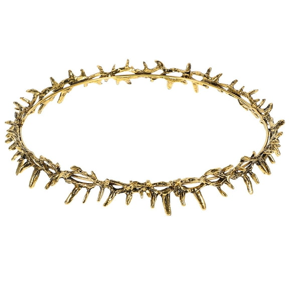 LULULION Unique Golden Thorn Crown Headpiece Detailed Wedding and Costume Party Decor