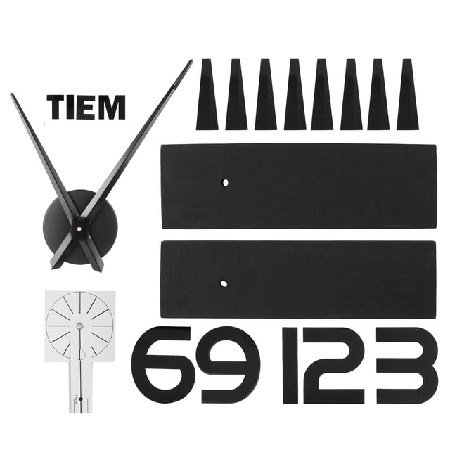 Reloj de pared sin marco con pegatinas de espejo para sala de estar, dormitorio, oficina, decoración DIY, color negro