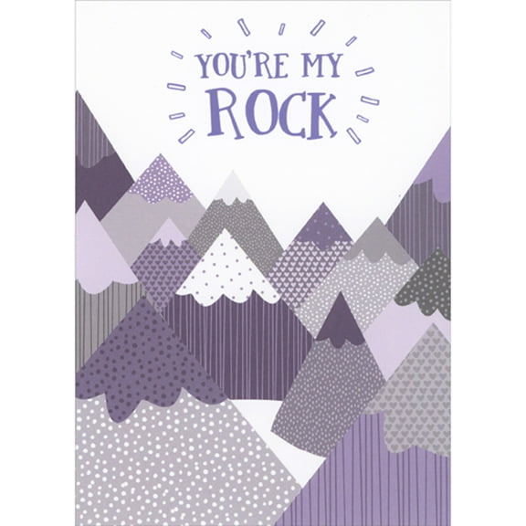 RSVP You're My Rock: Purple, White and Gray Triangular Mountains Father's Day Card for Husband
