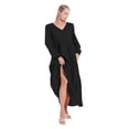 thumbnail image 5 of Aosijia Summer Maxi Dresses for Women Casual Button Up Long Puff Sleeve V Neck Long Dress Casual Loose Tiered Shirt Dresses, 5 of 7