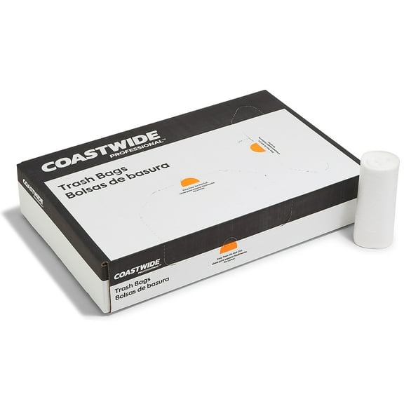 Staples Coastwide Professional 10 Gallon Trash Bag 24" x 24" High Density 6 mic Natural 1000