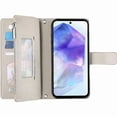 thumbnail image 2 of Funda cartera GANGXUN para Samsung Galaxy A55 , cuero PU con tarjetero, cremallera, correa de mano, soporte y protección 479°, 2 of 6