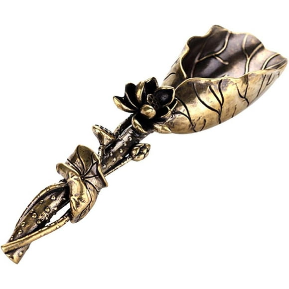 YQHWQ Exquisite and elegant unique design classic practical copper tea spoon tea spoon jar spoon coffee spoon small rock sugar spoon for bulk tea coffee beans sugar milk spicy tea measu