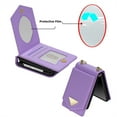 thumbnail image 3 of ELEHOLD for Samsung Galaxy Z Flip 6 Case, Luxury Leather Mirror Makeup Credit Card Holder Slot Crossbody Strap Women Girls Slim Protective Case for Samsung Galaxy Z Flip 6 ,Purple, 3 of 6