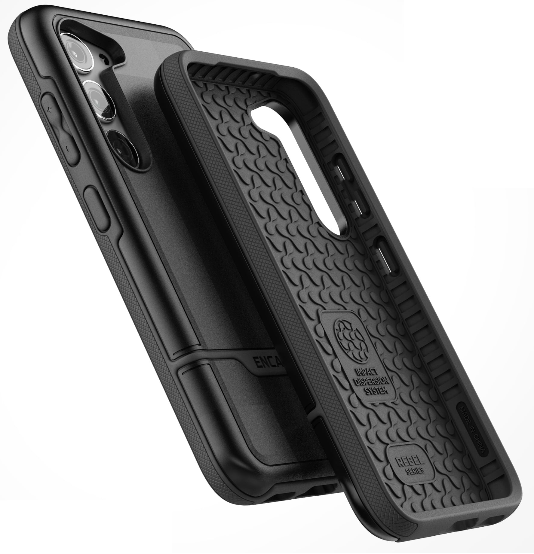 Encased Shockproof Belt Case designed for Samsung Galaxy S23 Case with Holster Clip - Military Grade 10Ft Rugged Protection (Rebel Series)