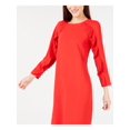 thumbnail image 2 of ALFANI Womens Red Long Sleeve Above The Knee A-Line Party Dress Size: 10, 2 of 4
