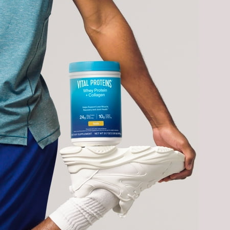 Vital Proteins Whey Protein + Collagen Peptides Powder, Supports Lean Muscle, Recovery and Joint Health, Vanilla, 21.7oz