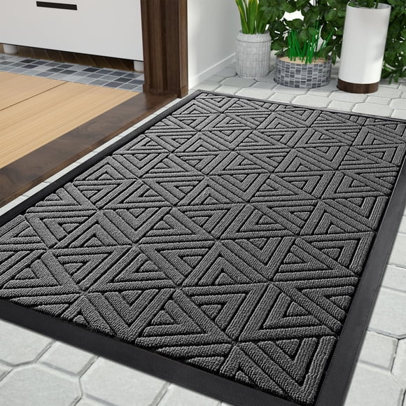 Alfombrilla Yimobra para entrada exterior, impermeable, 75 x 45 cm, color gris