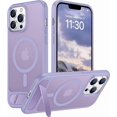 thumbnail image 1 of Funda con Soporte Magnético invisible, Delgada Mate, para iPhone 13 Pro Max, Lavanda Púrpura, 1 of 7