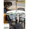 thumbnail image 4 of Outdoor Tablecloth with Umbrella Hole and Zipper, Green Blue Pumpkins Fall Square Table Cloth 60x60 Inch Waterproof Tablecloth, Thanksgiving Eucalyptus Leaves Picnic Table Cover for Patio Camping, 4 of 7