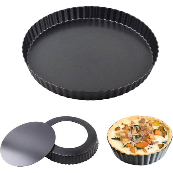 Tart Pan 9 Inch Removable Bottom: Nonstick Carbon Steel 4 Inch Mini Quiche Pan, Tart Pans for Baking, Round Cake Pans for Pies, Quiche, Cheese Cakes, Desserts