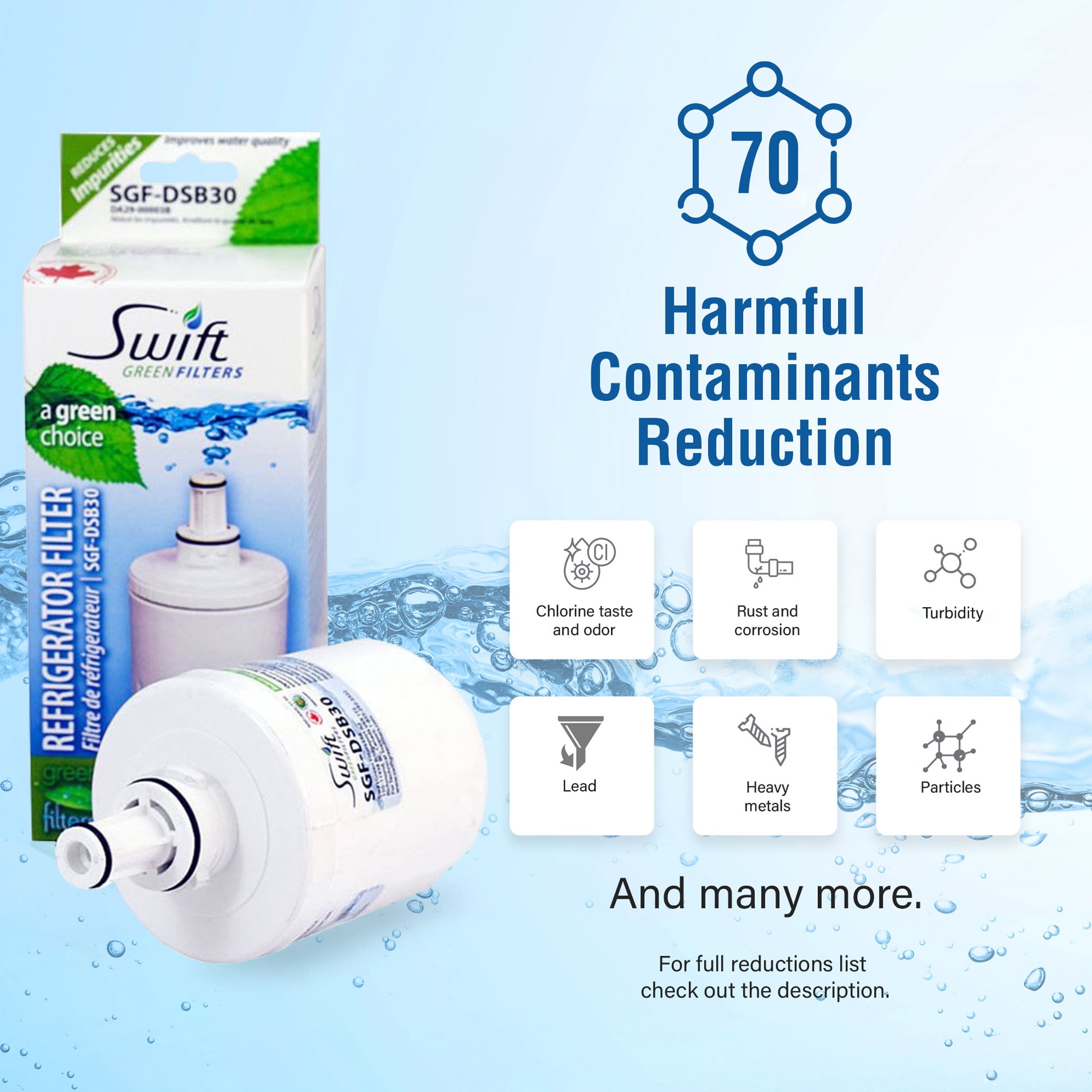 Swift Green Filters SGF-DSB30 Compatible Refrigerator Water Filter for DA2900003 (Pack of 3)