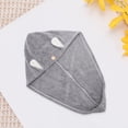 thumbnail image 5 of Unique Bargains 1 Pc Comfortable Rabbit Ears Hair Towel for Bathroom Hotel Coral Fleece Light Gray, 5 of 5
