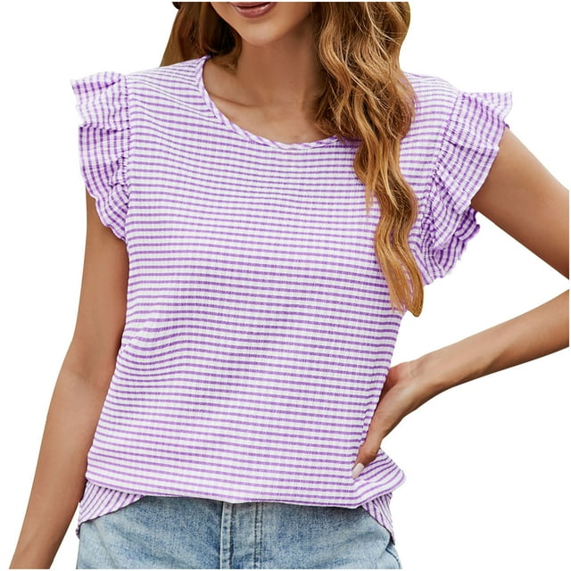 LSLJS Fashion Women Sleeveless Garment Comfortable Breathable Round-Neck Blouses Tops, Womens Tank Tops