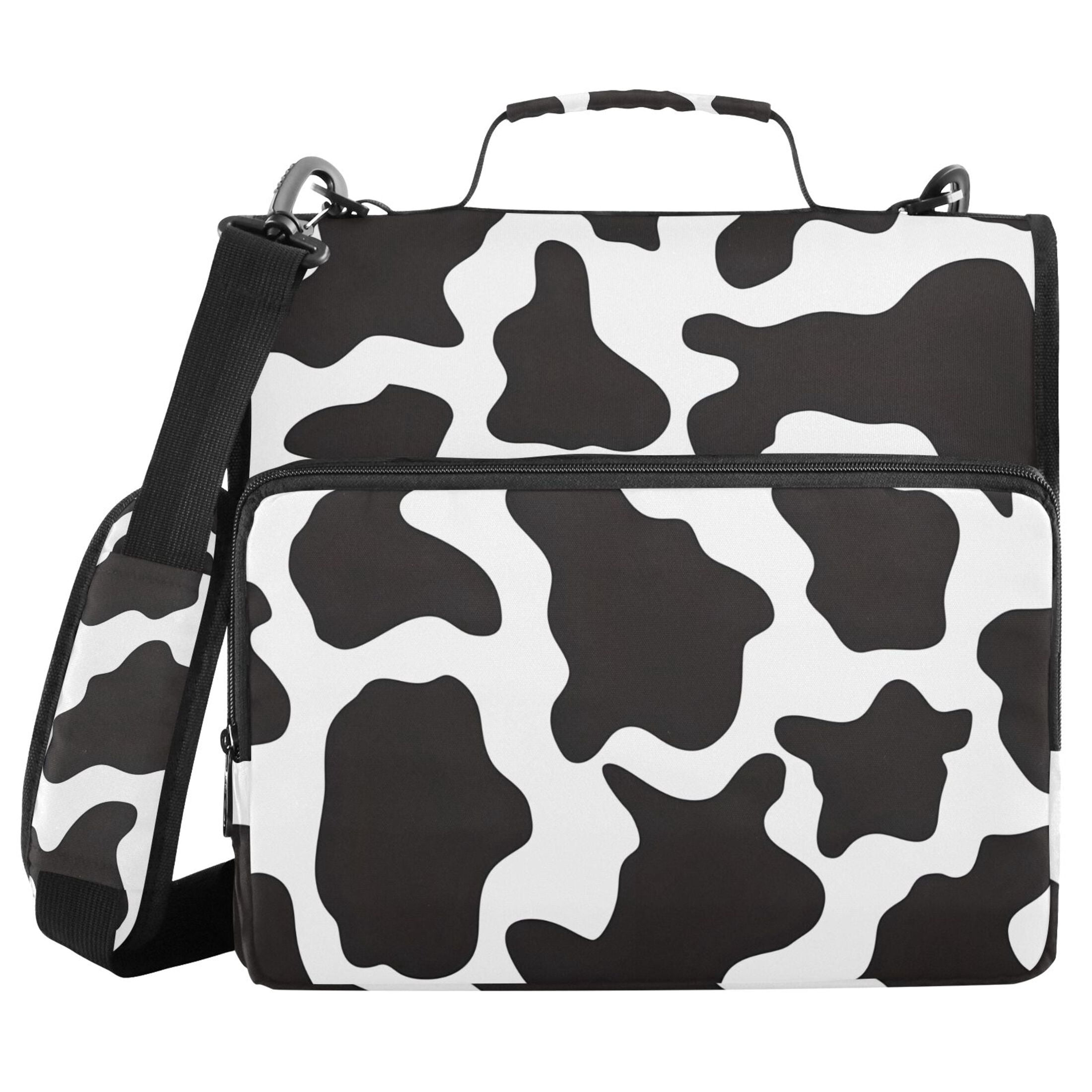 ALAZA Zipper Binder Cow Print 3 Ring Trapper Keeper File Folder Organizer Bag