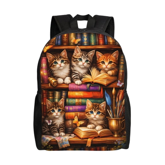 Kitten Cat Backpack Full Front Print Travel Laptop Bag for Men and Women