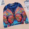 thumbnail image 6 of Wildflowers Butterfly Womens Casual Crewneck Sweatshirt Long Sleeve Tops Cute Pullover Loose Fit, 6 of 7