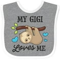 thumbnail image 3 of Inktastic My Gigi Loves Me with Sloth and Hearts Boys or Girls Baby Bib, 3 of 4