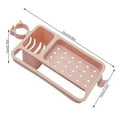 thumbnail image 6 of Drain Rack Sink Rack Soap Sponge Drain Shelf Storage Basket Bag Holder Adjustable Bathroom Holder Sink Kitchen Accessorie Pink, 6 of 9