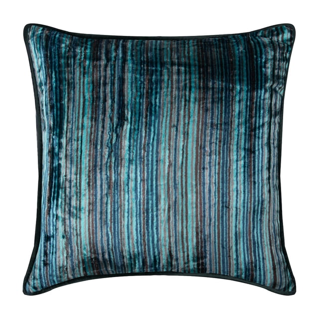 Toss Pillow Covers, Blue 12"x12" (30x30 cm) Throw Pillow Covers, Velvet Striped Throw Pillows For Couch, Striped Pattern Modern Style - Electric Stripes