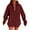 Wine, variant on GuzomFashion Womens Khaki Half Zip Hooded Sweatshirt Dress - Oversized Drop Shoulder, 100% Polyester Wrinkle-Resistant, Machine-Washable Mini Length, S-XXL,Size M