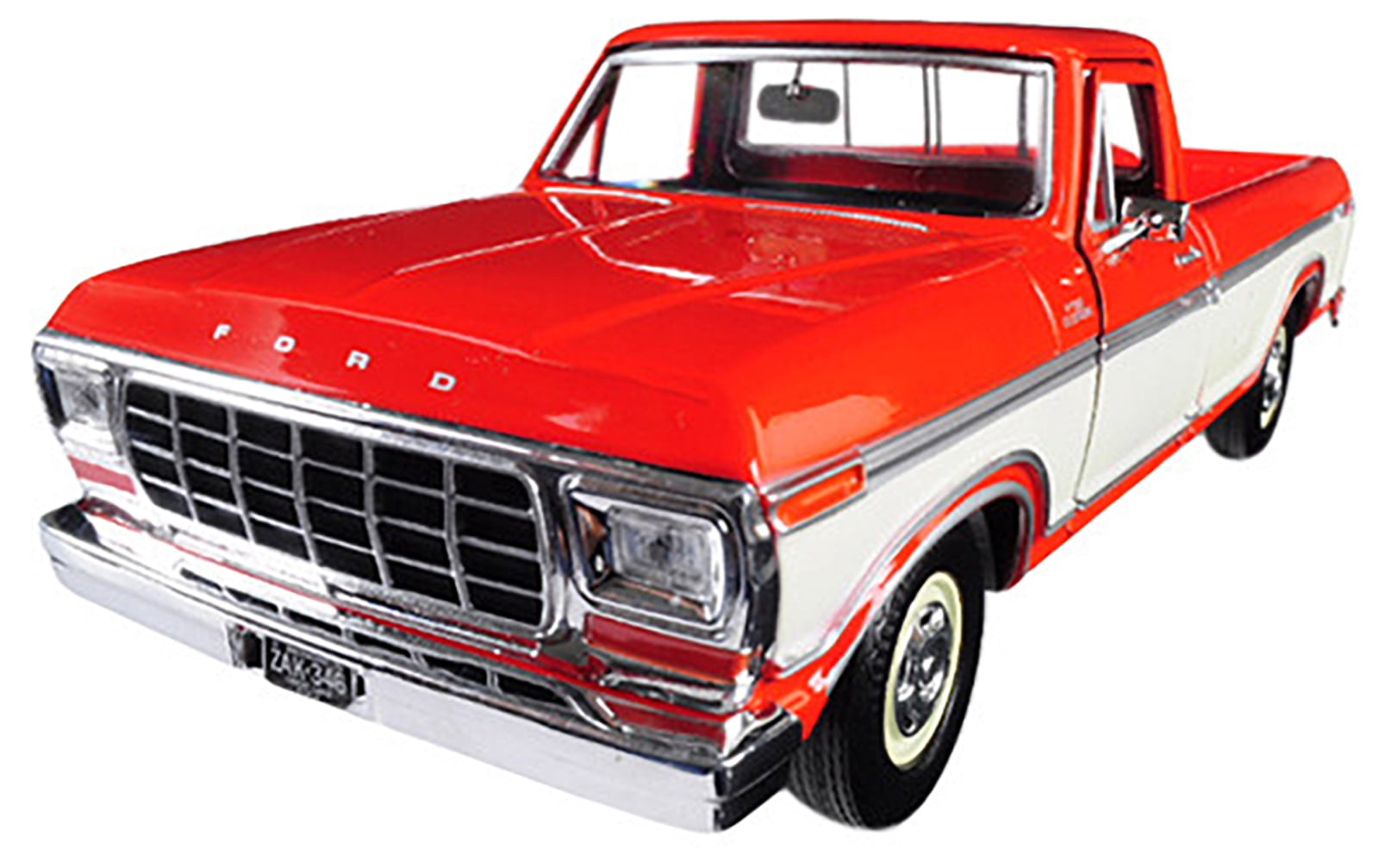 1979 Ford F-150 Custom Pickup Truck Orange and Cream 1/24 Diecast Model Car by Motormax