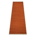thumbnail image 3 of Rugsotic Carpets Handmade Rugs Hand Woven Kilim Runner 3'x13' Dark Orange Wool for Indoor Use, 3 of 5