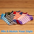 thumbnail image 2 of BambooMN Women's Rayon From Bamboo Striped Ankle Socks - Lilac Purple - 3 Pairs, 2 of 5