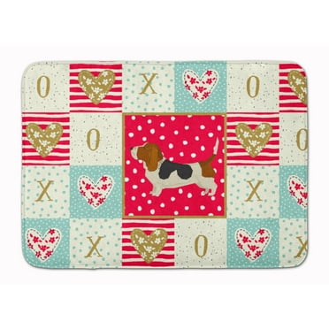 Basset Hound Love Machine Washable Memory Foam Mat