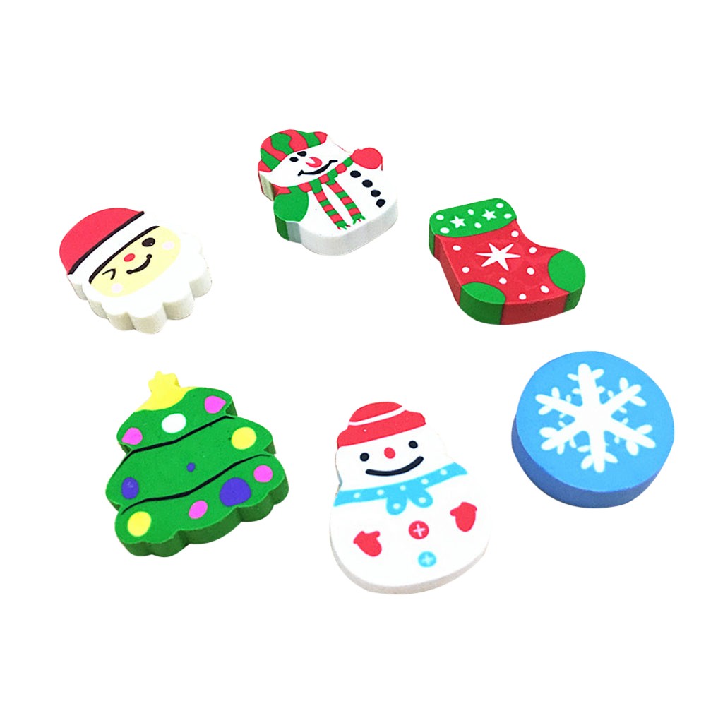Cute Cartoon Christmas Eraser Set Primary School Children Gift Creative