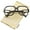 Shiny Black-Gold / Clear, variant on zeroUV Unisex Large Retro Hip Hop Style Clear Lens Square Eyeglasses 54mm (Matte Black-Silver / Clear) - 54mm