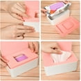 thumbnail image 4 of Somnr Wet Wipes Storage Box, Baby Wipes Dispenser Holder, Reusable Bathroom Wipe Container Dustproof Tissue Box Case with Lid for Home Office, White & Pink, 4 of 8
