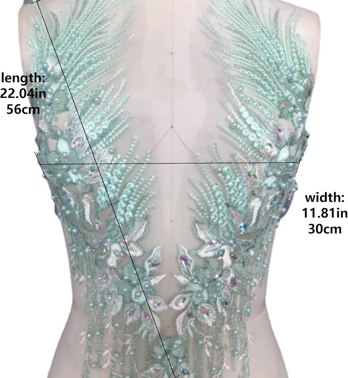 Purple 3D Lace Rhinestone Applique