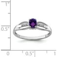 thumbnail image 3 of Sterling Silver Rhod-Plated Diamond Amethyst Ring (Size 8) Made In Thailand qr7064feb-8, 3 of 5