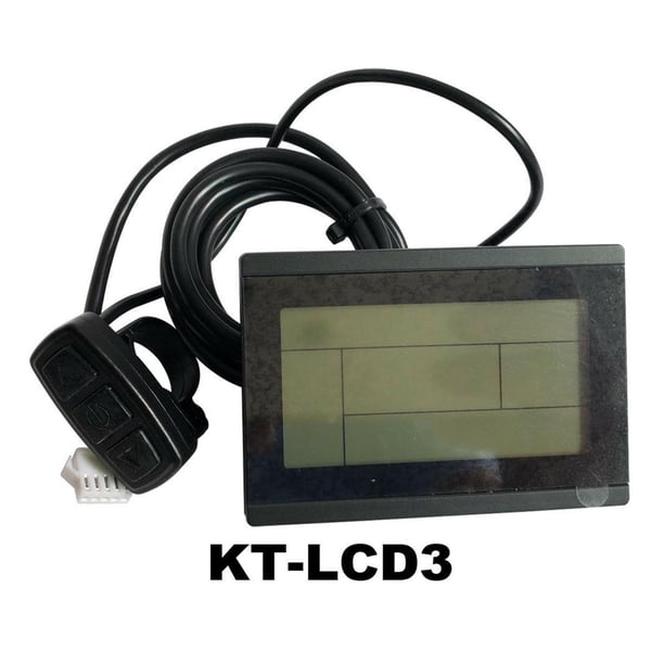 24V-36V-48V Pantalla LCD Medidor digital de bicicleta eléctrica, conversión de bicicleta eléctrica KT-LCD3U Medidores LCD de panel blanco y negro Conector SM Macarena medidor de pantalla