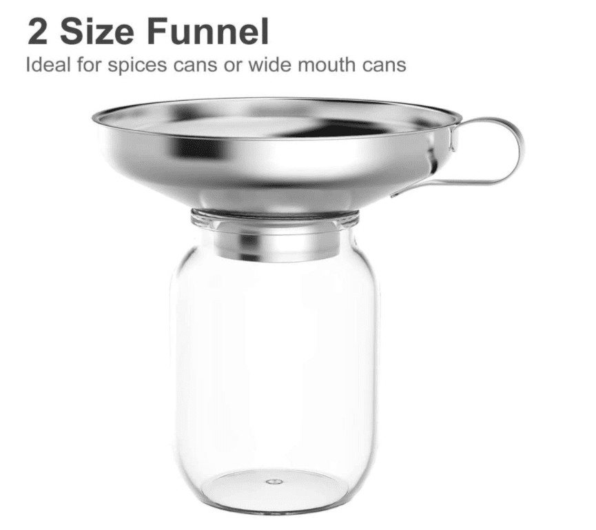 Stainless Steel Canning Jar Funnel Cup Filter Strainer Kitchen Tool 4style New 