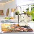 thumbnail image 5 of Kitchen Drying Mat 16x18In Drying Dish Mat Dish Drying Mats Kitchen Countertop Multi-Function Drain Drying Mat Kitchen Table Two Flowers, 5 of 8