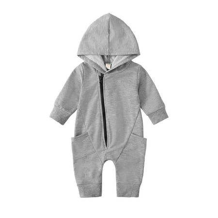 

adviicd Jumpsuit Girls Boys Girls Long Sleeve Solid Hooded Romper Warm Baby Girl Dress 3 Months