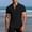 #336-Black, variant on Ceisia Men's Casual Solid Color Blocking Short Sleeve Lapel Collar Jacquard Knit Polo Shirt Stretchy Breathable Top Khaki Gifts for Father 2X