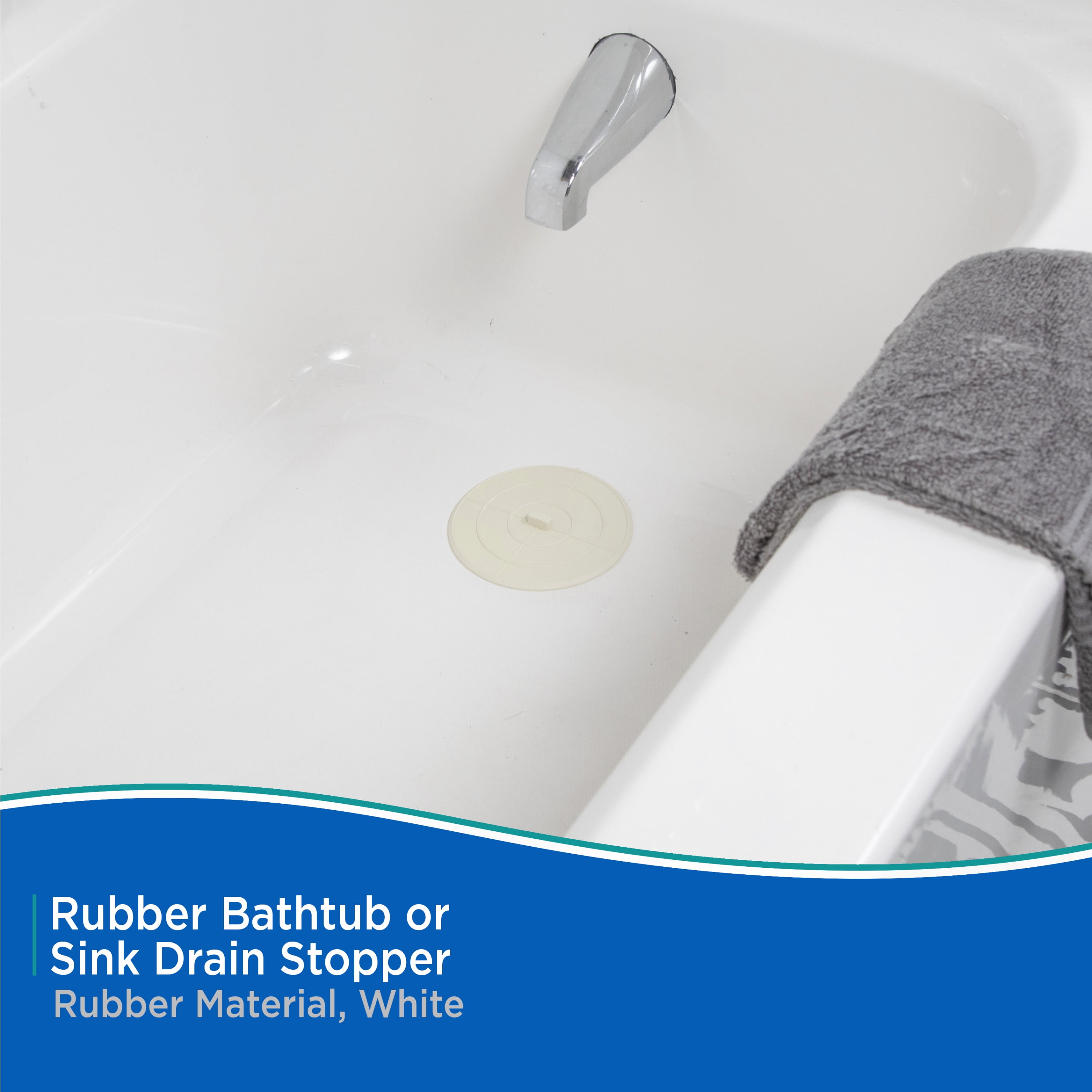 Kenney Rubber Drain Stopper, 5" Diameter, White