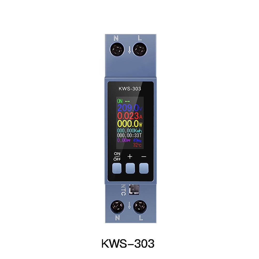 KWS-303 MultiFunctional Din Rail AC Power Meter 40A Smart Voltage Current Meter