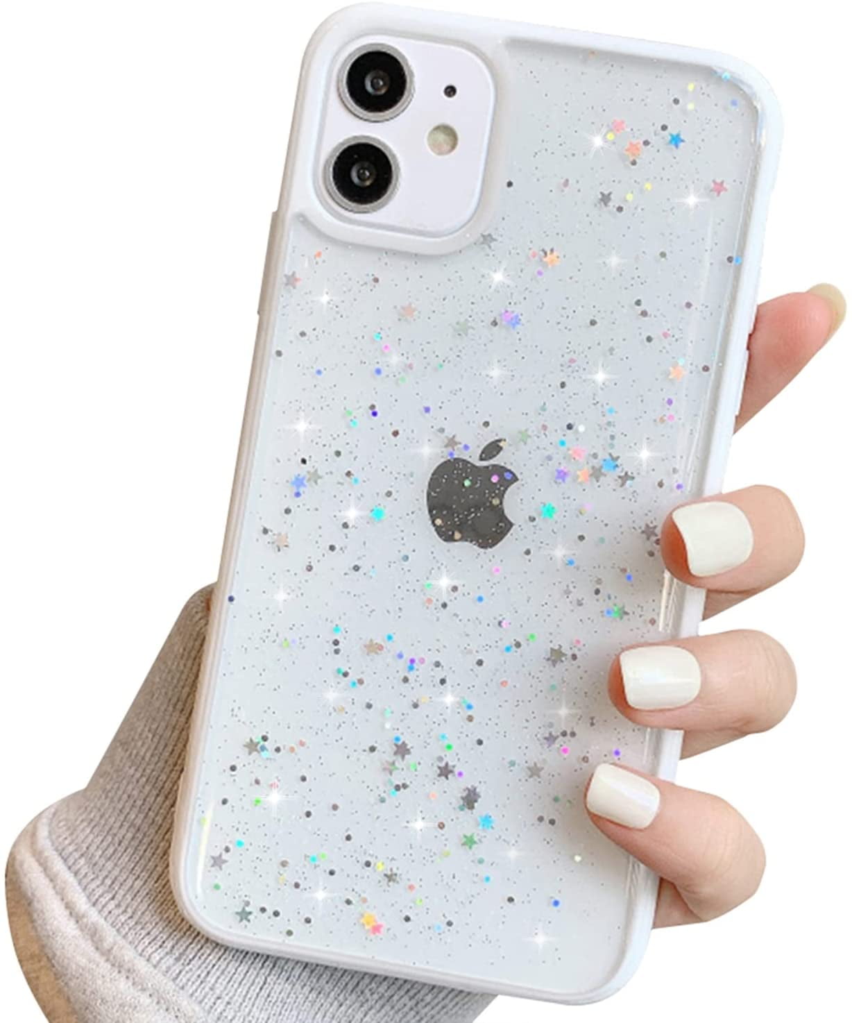 Compatible with iPhone 11 Case,Clear Sparkly Bling Star Glitter Design
