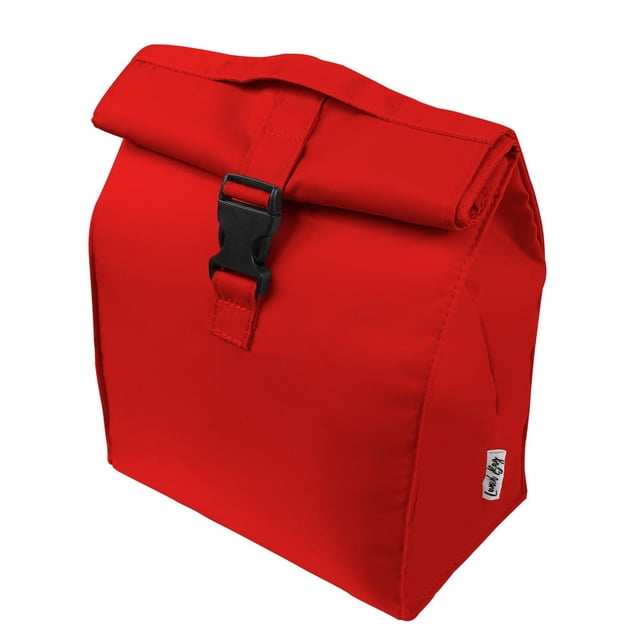 Lonchera con interior metalizado enrollable-Melo rojo 22 x 26.5 x 13