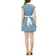 thumbnail image 3 of INSPIRE CHIC Vestido de Camisa de Mujer con Botones, Cuello Notch, Manga Corta, Cinturón, Vestidos de Trabajo XS Gris Azul, 3 of 6