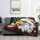 thumbnail image 2 of Balery American Bald Eagle Manta de Franela con Dibujo, Lujo Ultra Suave y Cálido, Antipelusa y Resistente a las Arrugas para Cama, Sofá, Camping -40"x30", 2 of 6
