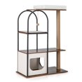 thumbnail image 4 of Costway Torre Para Gatos De 118 Cm De Altura Con Marco De Metal Con Percha Superior, Condominio Para Gatos, Postes Rascadores De Yute, Tablero De Sisal, Bola Colgante, 4 of 4