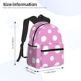 thumbnail image 2 of Honeii Purple And White Polka Dot Print School Backpack,Casual Lightweight Travel Rucksack Daypack,Backpacks for College High, 2 of 6