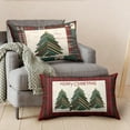 thumbnail image 5 of Merry Christmas Lumbar Pillow Covers 12x20 Set of 2 Red Classic Checkered Green Xmas Tree Throw Pillow Covers Holiday Pillowcase Rectangular Cushion Case for Couch Sofa, 5 of 6
