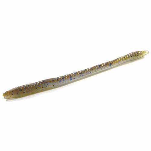 Zoom Bait Finesse Worm Bait-Pack of 20 (Green Pumpkin Blue Flash, 4.75-Inch)
